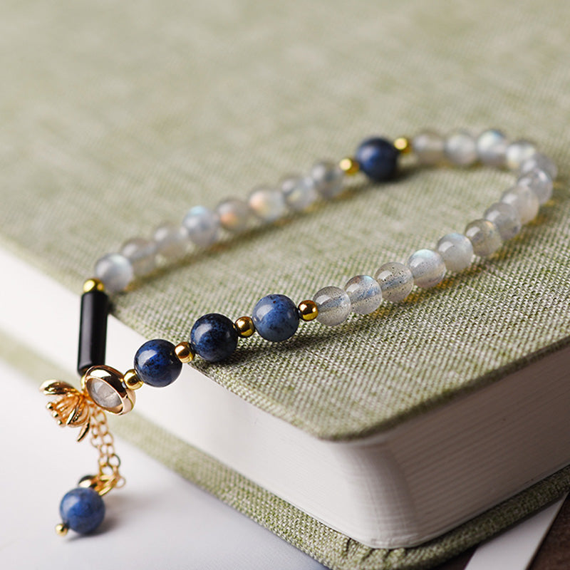 Pulsera Positiva Curativa Calma Lazurita Piedra Lunar