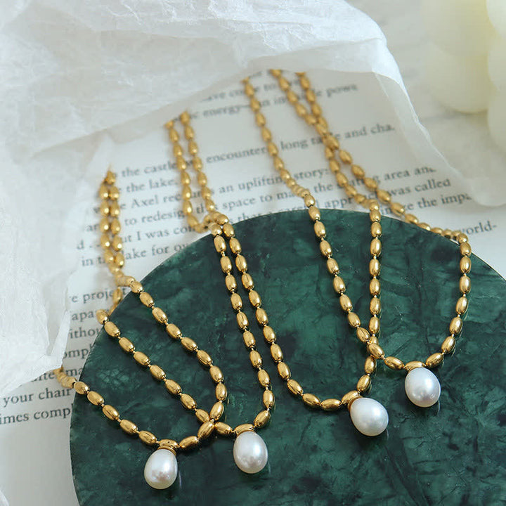 Colgante de collar de paz con cuentas de perlas