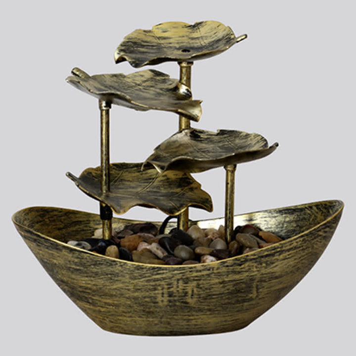 Fuente de cascada con forma de hoja de loto y Buddha Stones, adorno de mesa con luz LED, decoración para el hogar y la oficina. - image 9