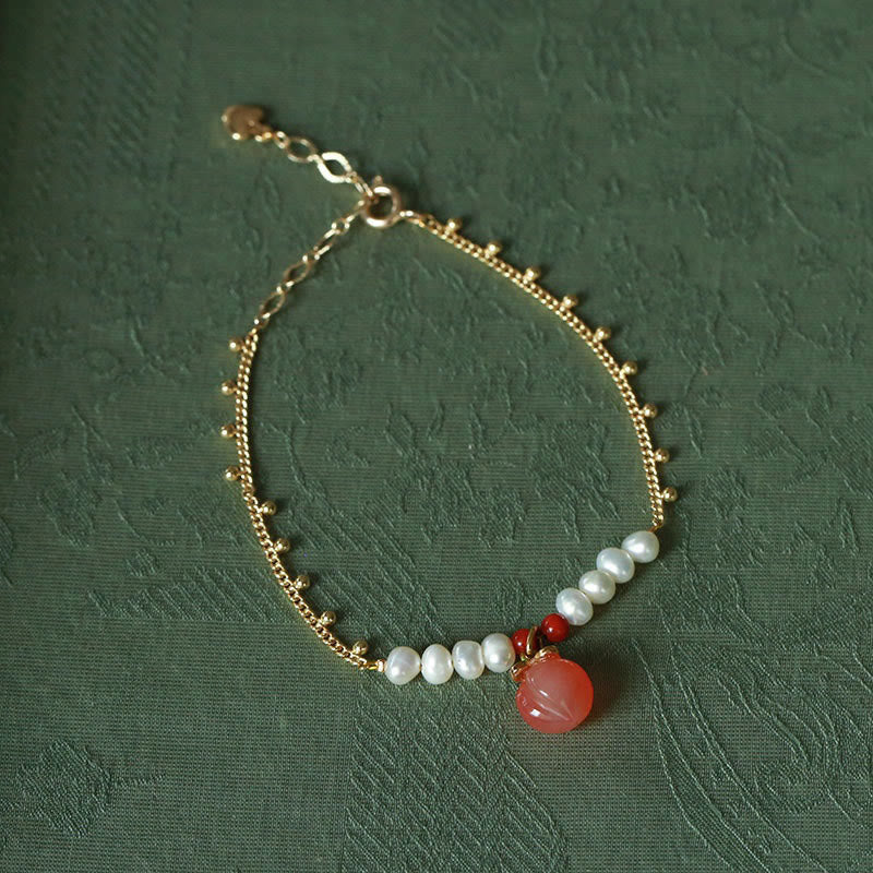 Juego de pendientes y pulsera con colgante de perlas de ágata Natural de Yanyuan, cobre chapado en oro , Buddha Stones