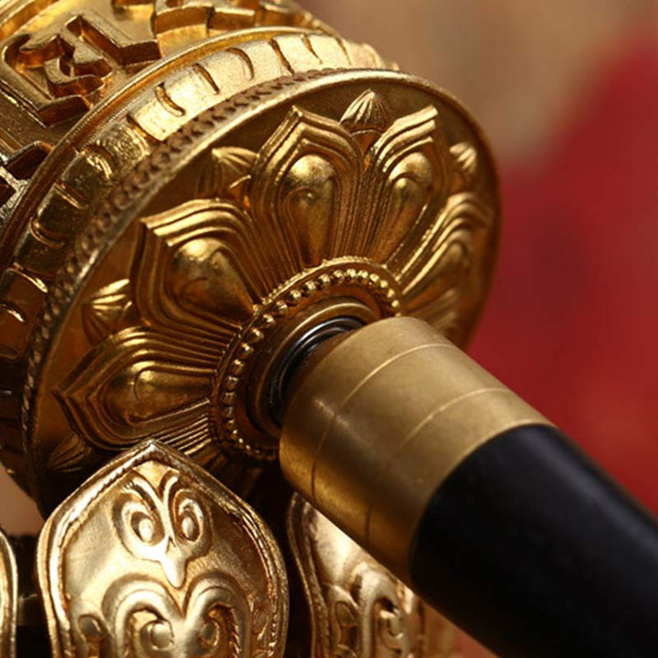 Rueda de oración tibetana, seis palabras verdaderas, decoración de meditación de cobre