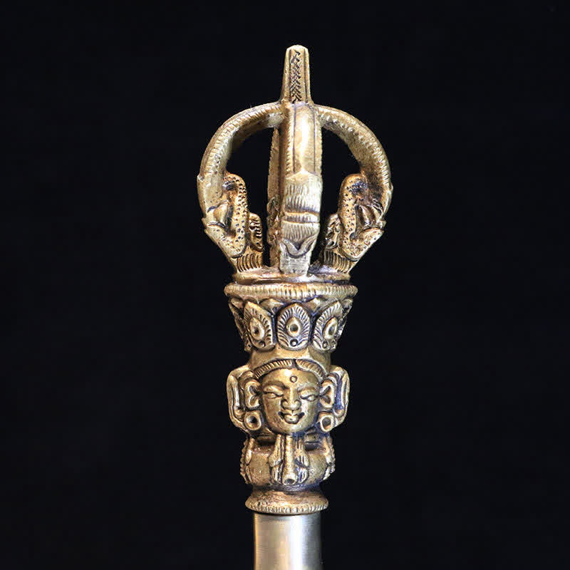 Campana de meditación tibetana y juego de decoración de iluminación de cobre Vajra Dorje