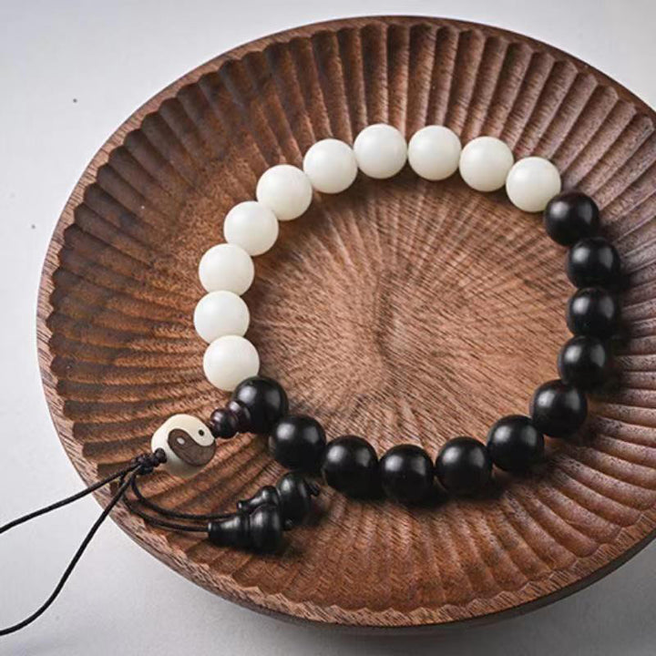 Pulsera de protección YinYang de ébano con Buddha Stones , decoración