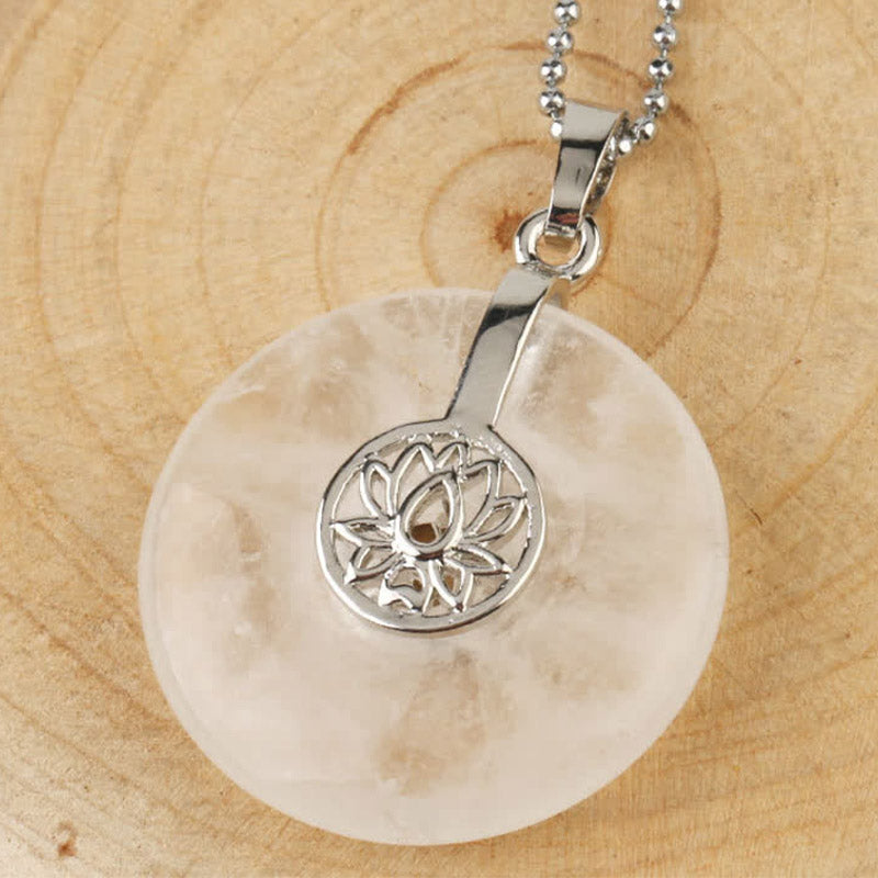 Buddha Stones, varios cristales, amatista, cristal rosa, colgante de collar curativo de loto - Cristal blanco - image 21