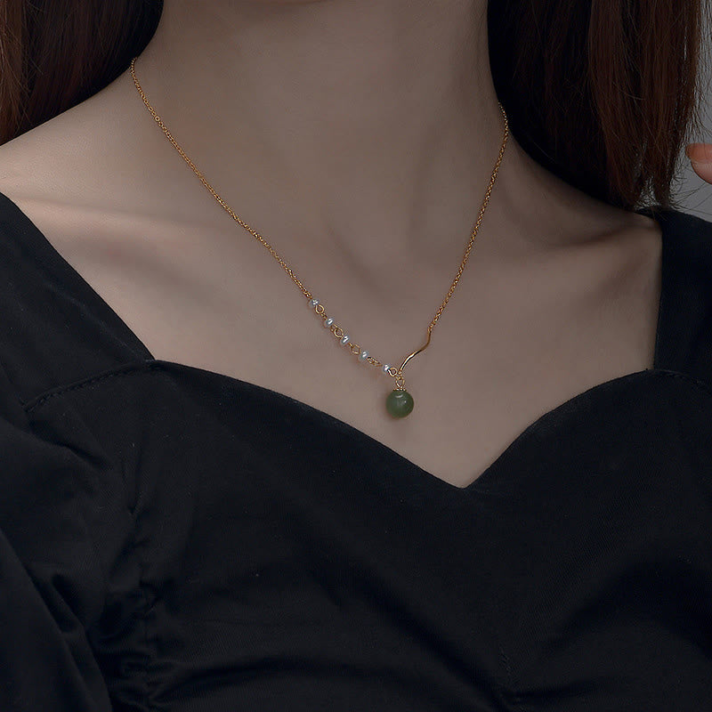 Piedras de BudaColgante de collar de cuentas de suerte de perlas de jade natural de Hetian