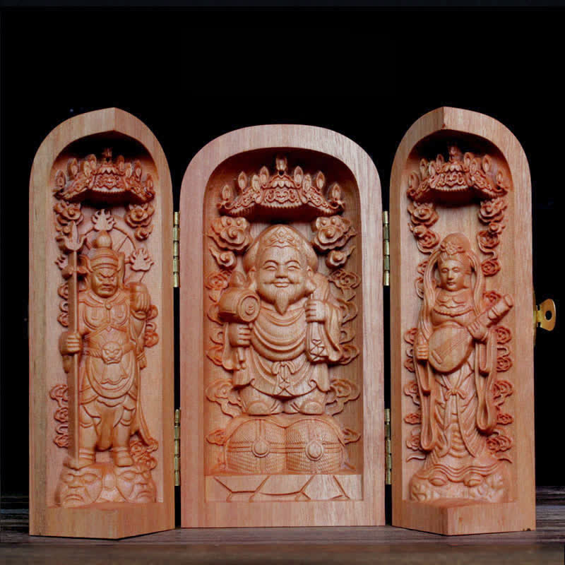 Avalokitesvara Kwan Yin Buda Cerezo Madera Compasión Decoración del Hogar Altar