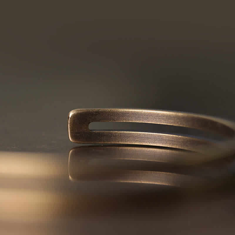 Pulsera vikinga de la suerte de cobre rústico con Buddha Stones