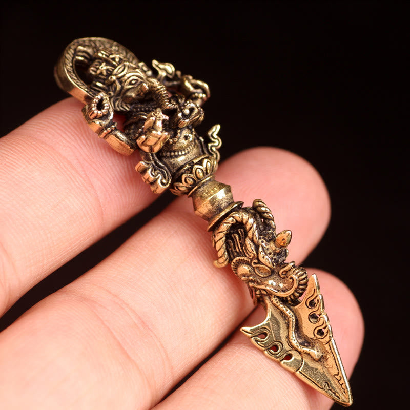 Colgante tibetano Ganesh Ganpati elefante dios de la riqueza Dorje Vajra poder espiritual - image 10