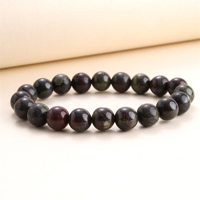 Pulsera de cuentas curativas de cuarzo con piedra natural de piedras de Buddha Stones - 8 mm - Piedra de sangre de dragón - image 26