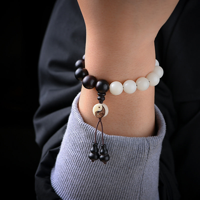 Pulsera de protección YinYang de ébano con Buddha Stones , decoración