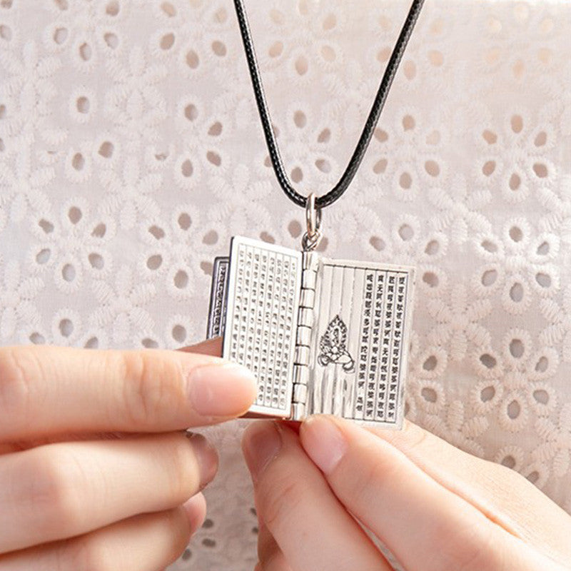 Colgante de plata de ley 990 con forma de corazón, Sutra, gran compasión, Shurangama, Mantra, loto, Vajra, paz - image 7