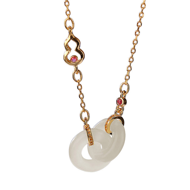 Collar con colgante de cadena de plata de ley 925 con Buddha Stones , redondo, jade, suerte y prosperidad