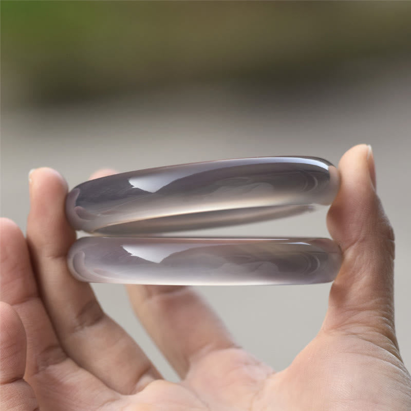 Brazalete Armonía de Calcedonia Gris Natural con Buddha Stones - image 4