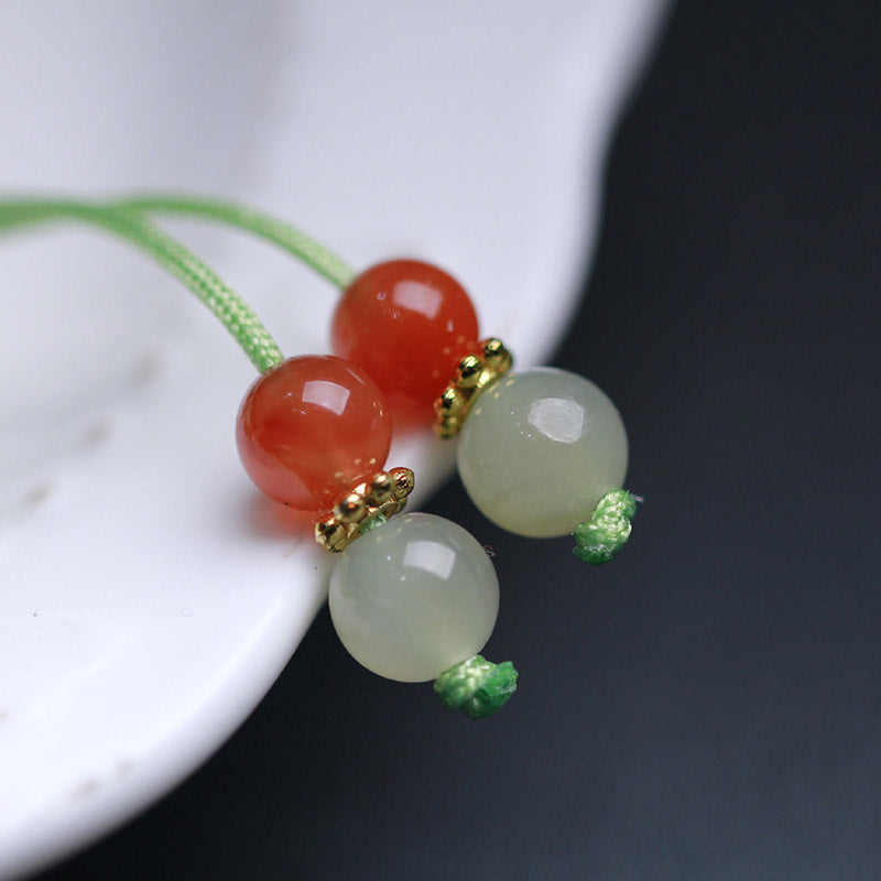 Pulsera de mariposa y flor de la suerte de jade de plata de ley 925 con Buddha Stones