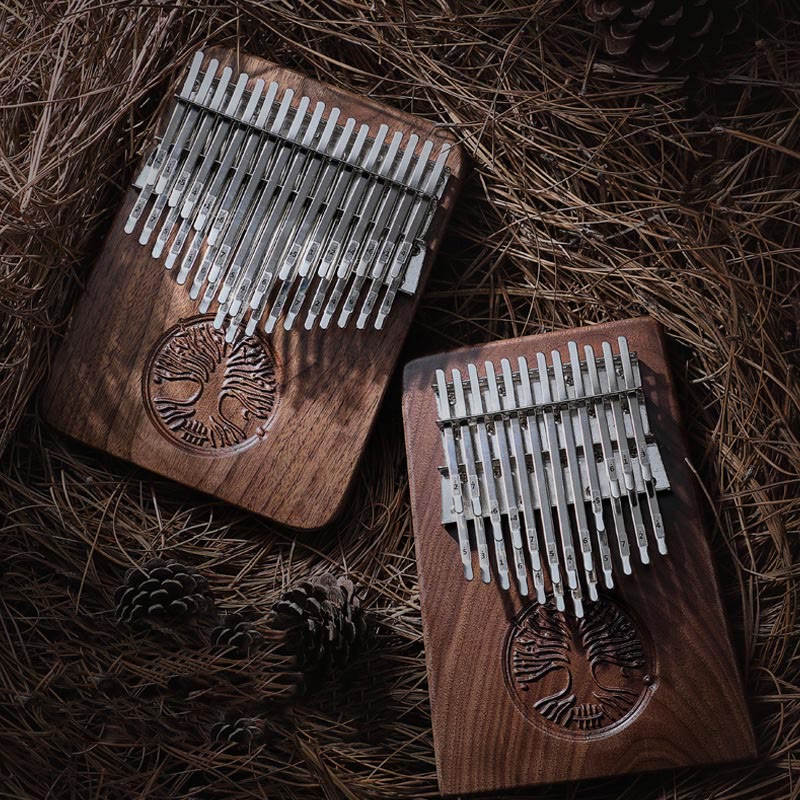 Kalimba Piano de pulgar de 34 teclas Diseño de árbol de la vida Piano de marimba de dedo portátil