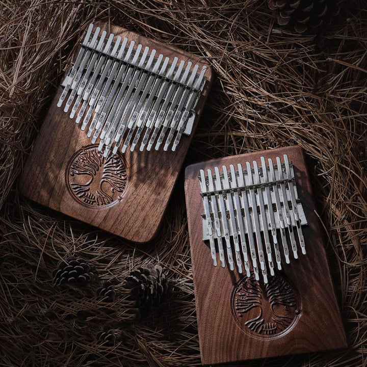 Kalimba Piano de pulgar de 34 teclas Diseño de árbol de la vida Piano de marimba de dedo portátil