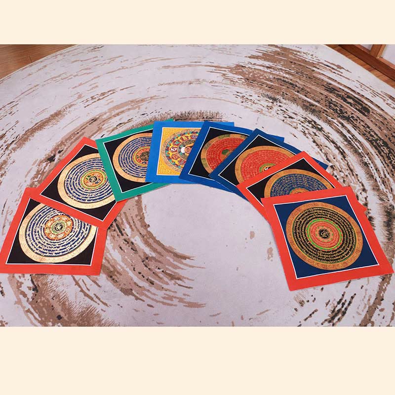 Caja ciega tibetana hecha a mano Thangka pintura bendición Thangka patrón de Color aleatorio