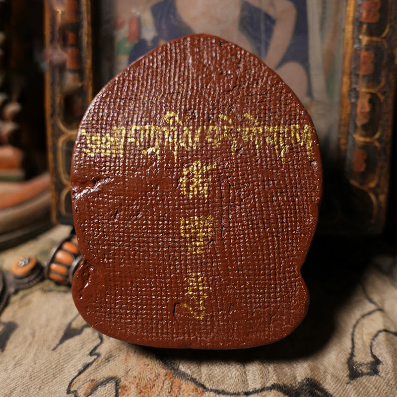 Buddha Stones Mini Daikokuten Dios de la riqueza Buda Tíbet arcilla serenidad decoración del hogar