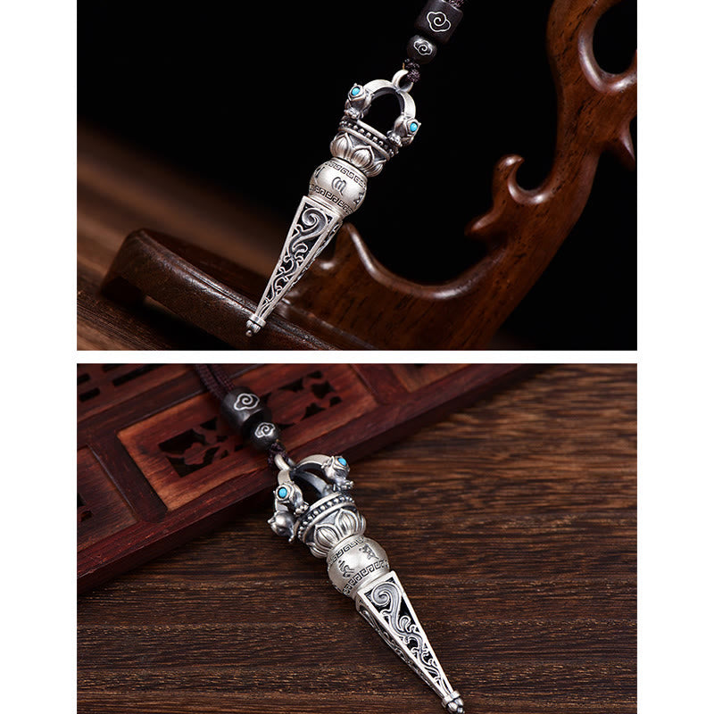 Colgante de collar giratorio con diseño de sabiduría de Buddha Stones , Om Mani Padme Hum tibetano, Dorje Vajra - image 7