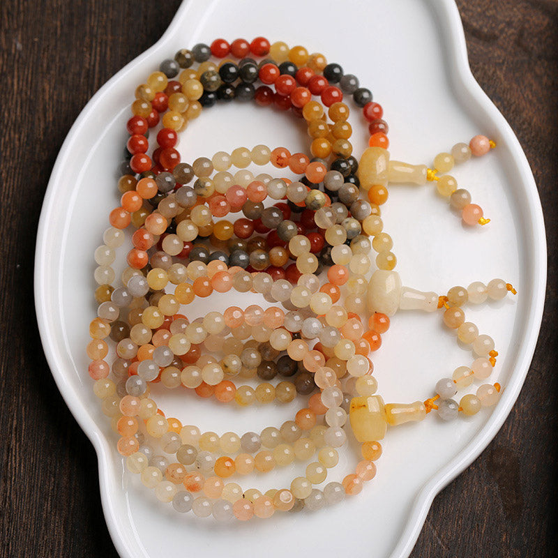 Pulsera de protección Mala de ágata roja natural de 108 cuentas