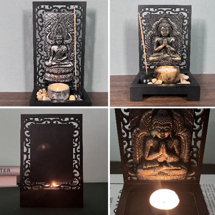 Buddha Stones, decoración del altar de oración de resina para el hogar, compasión, serenidad