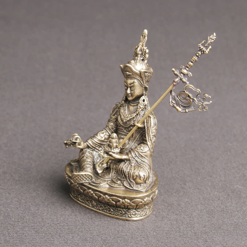 Figura de Buda Padmasambhava, estatua de cobre de serenidad, decoración del templo