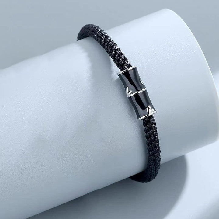 Pulsera de cuerda de pareja curativa con patrón de bambú de Buddha Stones