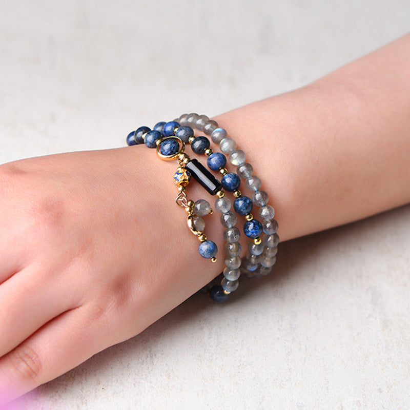 Pulsera Positiva Curativa Calma Lazurita Piedra Lunar