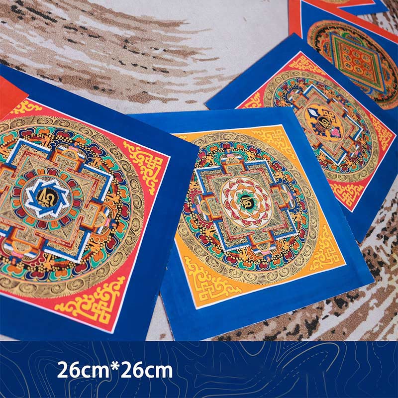 Caja ciega tibetana hecha a mano Thangka pintura bendición Thangka patrón de Color aleatorio