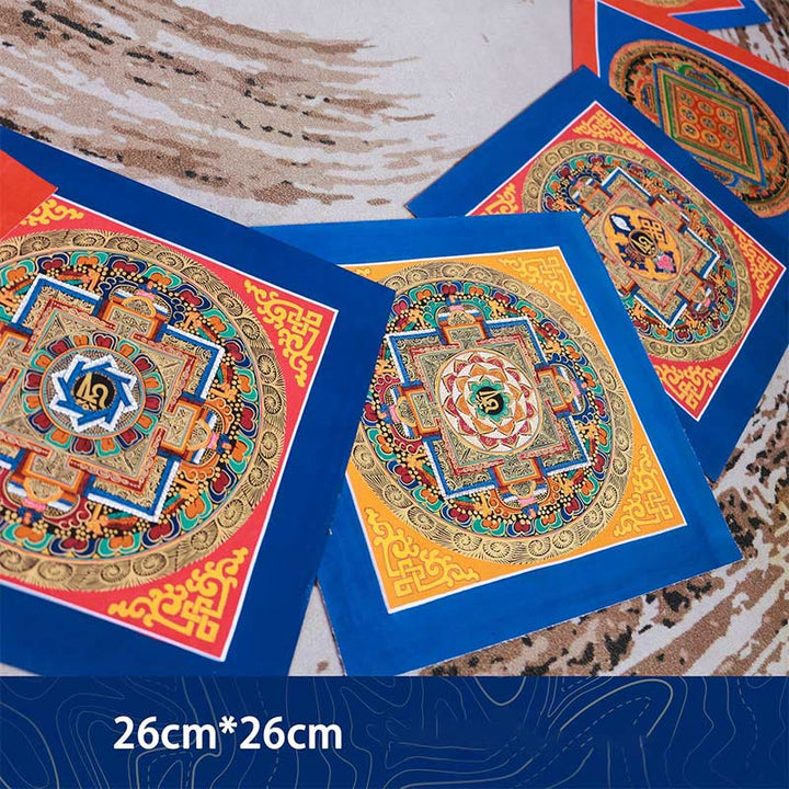 Caja ciega tibetana hecha a mano Thangka pintura bendición Thangka patrón de Color aleatorio