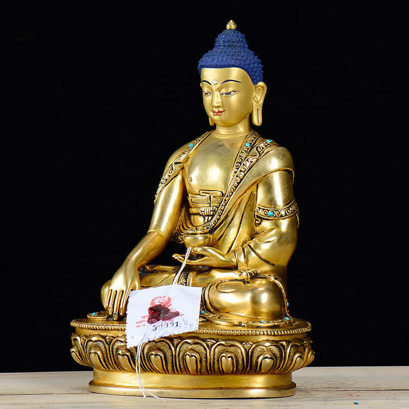 Estatua de cobre de la compasión de Buda Shakyamuni, decoración