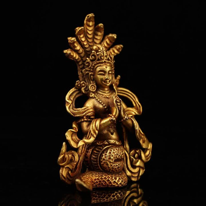 Decoración de estatua de cobre de protección de Bodhisattva Nagarjuna