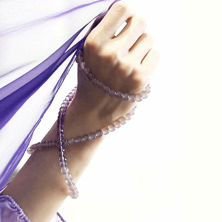 Pulsera curativa de meditación de cristal de amatista natural