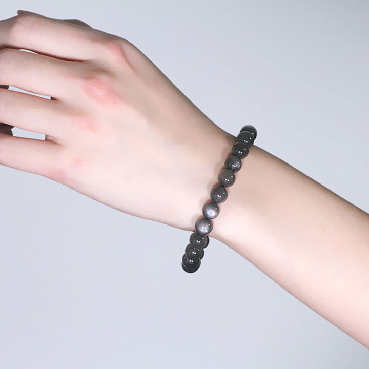 Pulsera de cuentas de amor positivo de piedra lunar natural