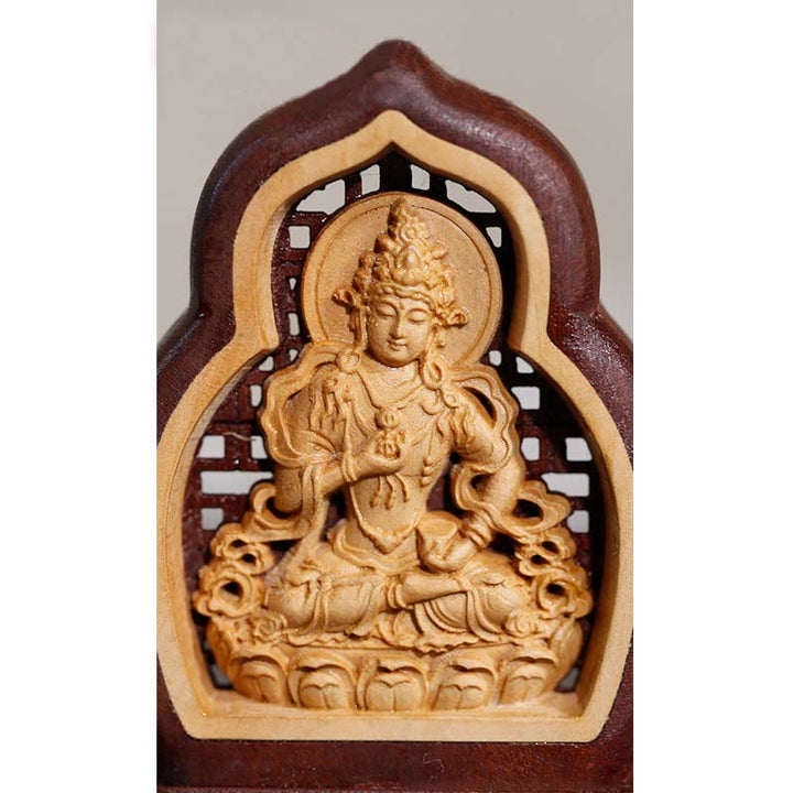 Estatua de la compasión grabada en madera de Buda Vajrasattva, decoración