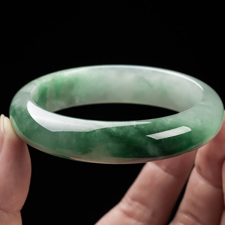 Brazalete de bendición de la fortuna de jade natural con Buddha Stones