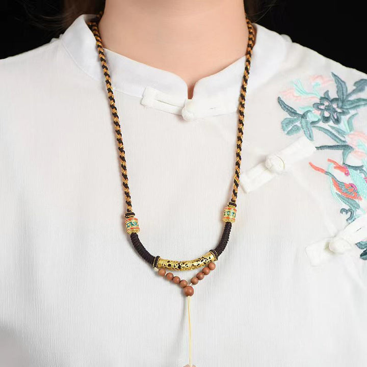 Buddha Stones tibetanas hechas a mano, nudo King Kong, Om Mani Padme Hum, rueda de oración, colgante de collar de cadena - image 2