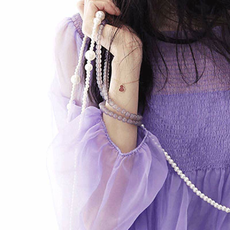 Pulsera curativa de meditación de cristal de amatista natural