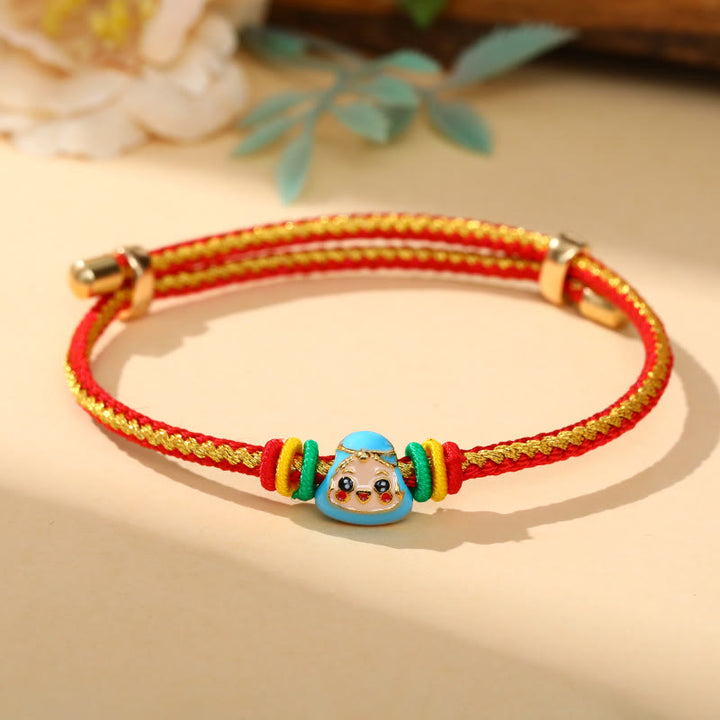 Pulsera hecha a mano para niños y adultos con diseño de Zongzi de cuerda colorida con Buddha Stones