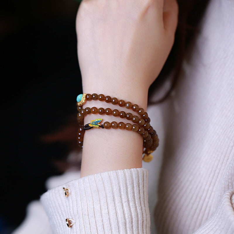 Collar de pulsera de suerte de prosperidad de calabaza de mariposa de jade