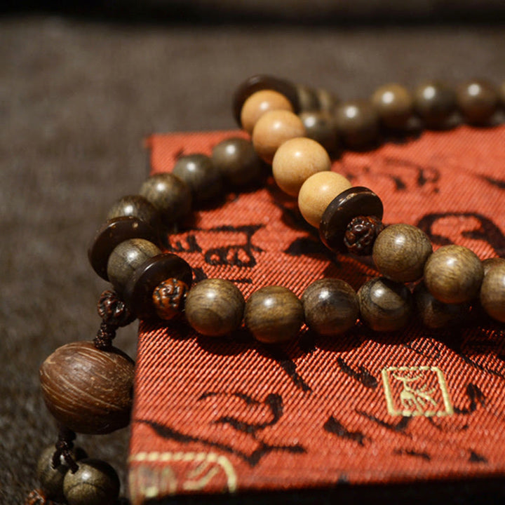 Pulsera Mala con dije de protección de sándalo tibetano