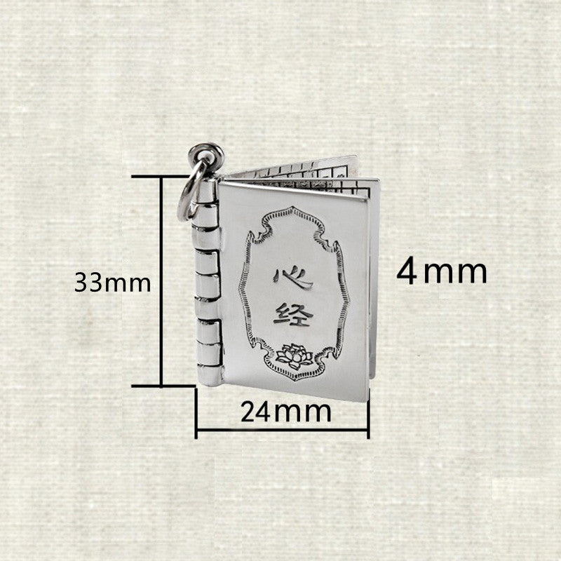 Colgante de plata de ley 990 con forma de corazón, Sutra, gran compasión, Shurangama, Mantra, loto, Vajra, paz - image 15