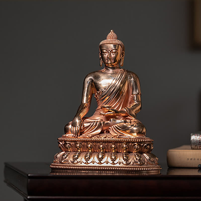 Estatuilla de Buda Gautama Shakyamuni, estatua de cobre de serenidad, decoración del hogar