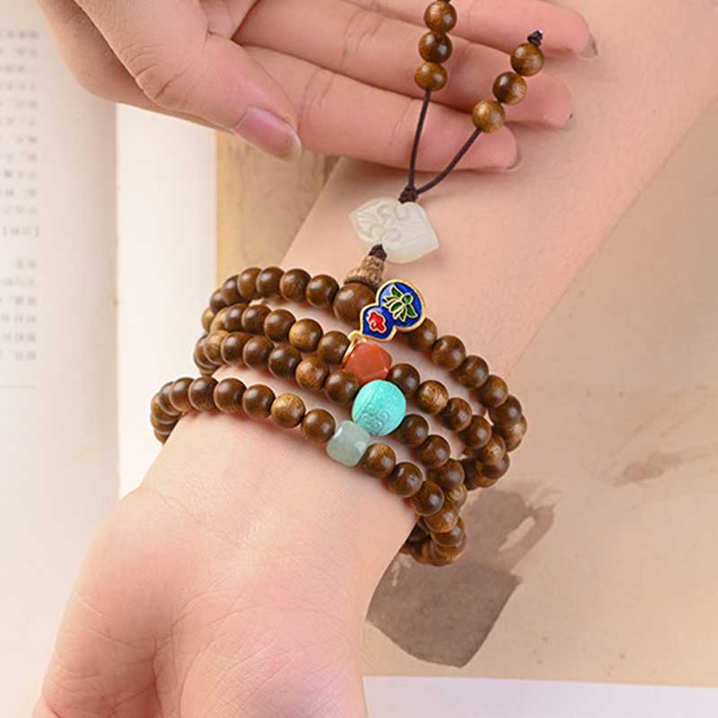 Pulsera Calma de Protección de Palosanto Tibetano Mala