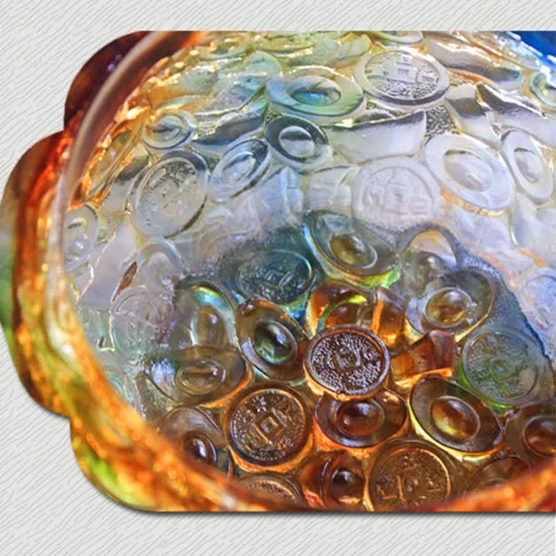 Pieza de arte hecha a mano de Liuli Crystal Treasure Bowl para decoración del hogar