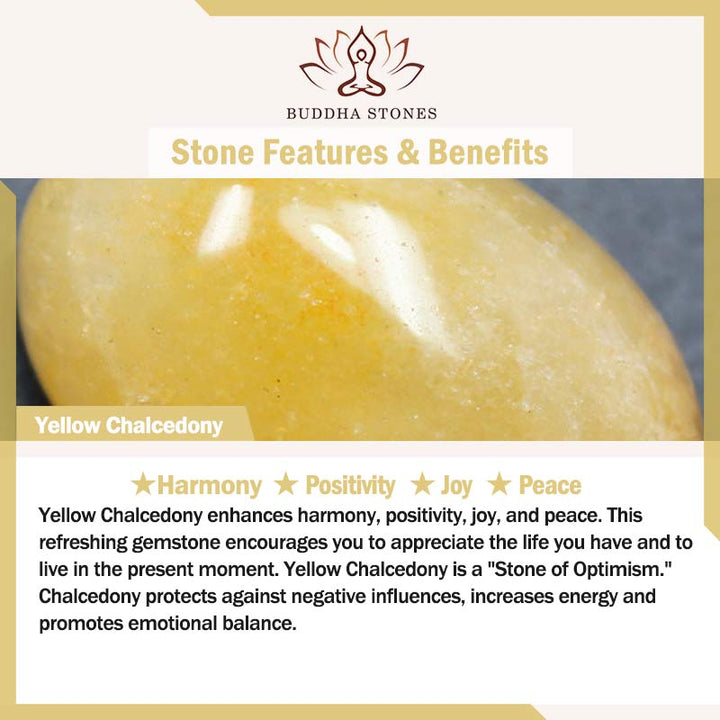 Buddha Stones Pulsera de Calcedonia Amarilla Armonía Positividad