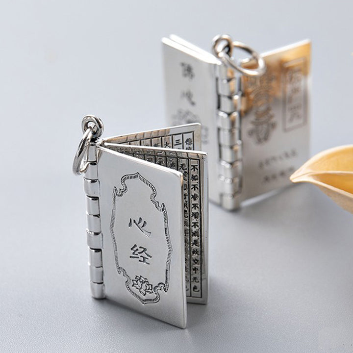 Colgante de plata de ley 990 con forma de corazón, Sutra, gran compasión, Shurangama, Mantra, loto, Vajra, paz - image 4