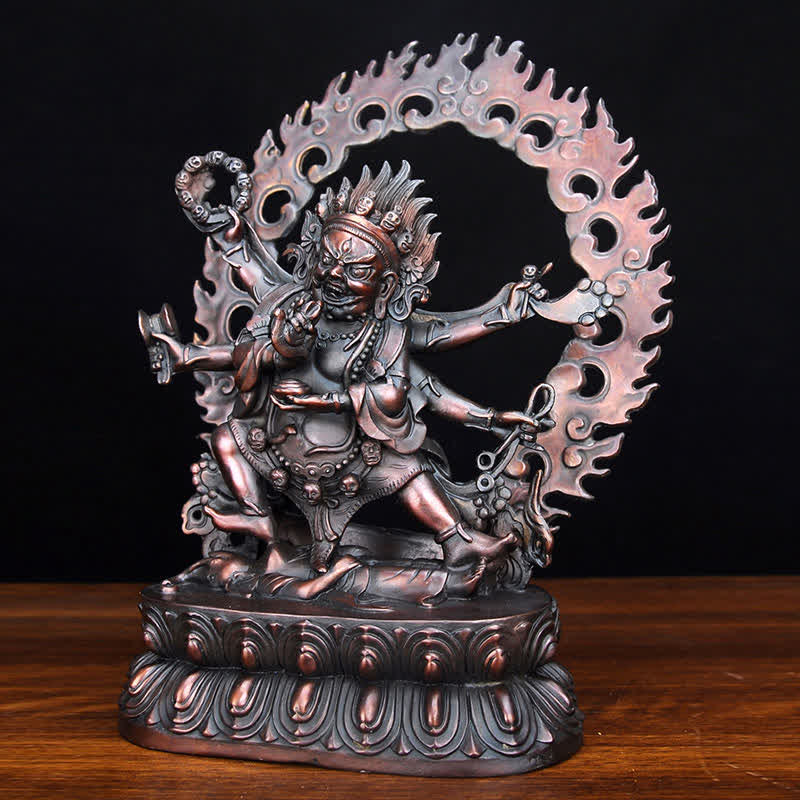 Estatuilla de Bodhisattva Mahakala del Tíbet, decoración de estatua de cobre de compasión