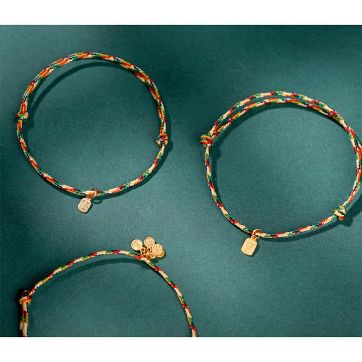 Buddha Stones auspicioso personaje Fu paz y alegría suerte pulsera multicolor hecha a mano para niños y adultos