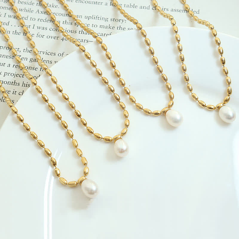 Colgante de collar de paz con cuentas de perlas